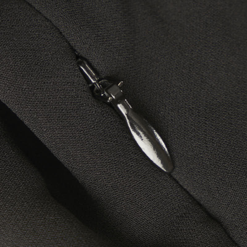 バーバリー インナー付き ドレス ワンピース サイズ:6 ブラック シルク レディース BURBERRY 【中古】