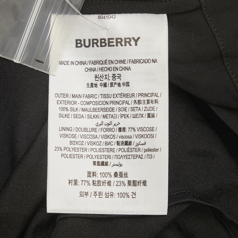 バーバリー インナー付き ドレス ワンピース サイズ:6 ブラック シルク レディース BURBERRY 【中古】