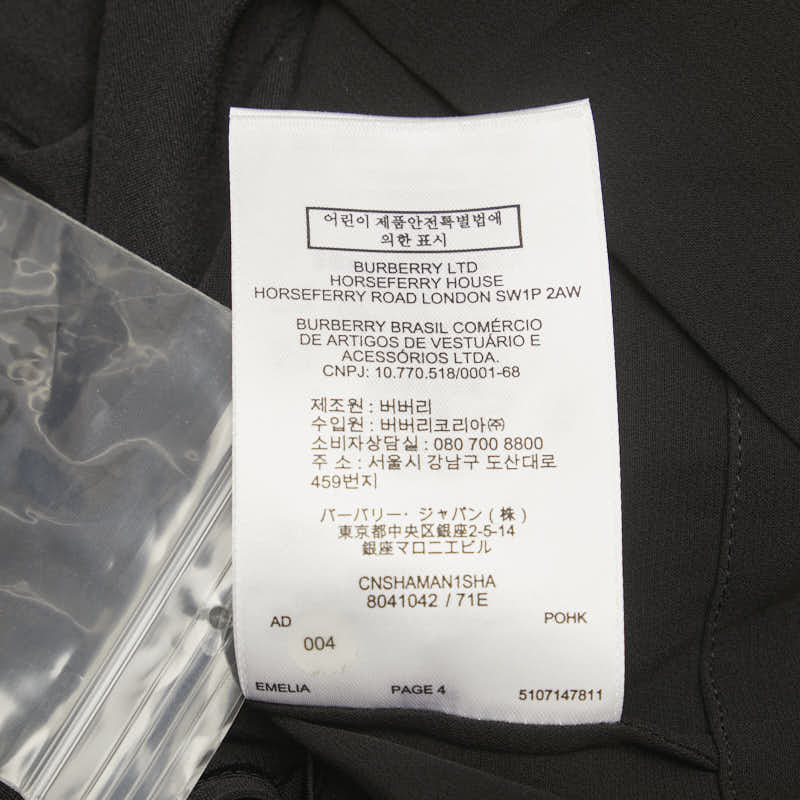 バーバリー インナー付き ドレス ワンピース サイズ:6 ブラック シルク レディース BURBERRY 【中古】