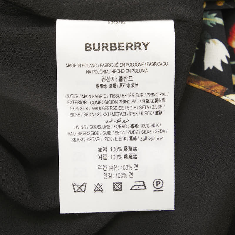 バーバリー 花 フラワー モチーフ ドレス キャミソールワンピース サイズ:8 ブラック マルチカラー シルク レディース BURBERRY 【中古】
