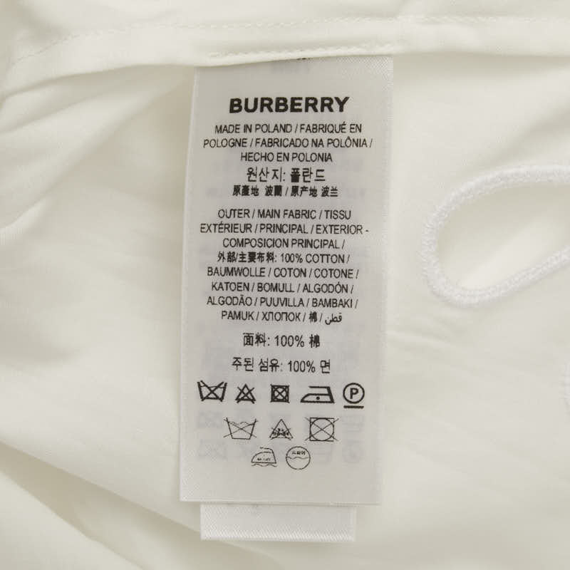 バーバリー カットワーク ブラウス 長袖シャツ サイズ:4 ホワイト コットン レディース BURBERRY 【中古】