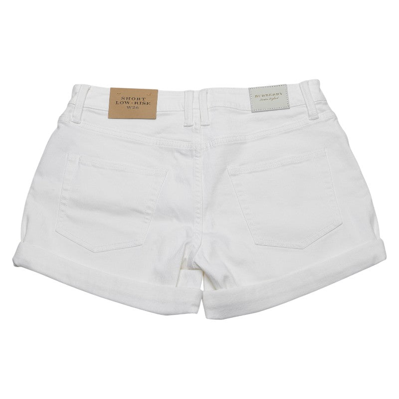 バーバリー ショートパンツ ローライズ サイズ：W26 ホワイト コットン レディース BURBERRY 【中古】