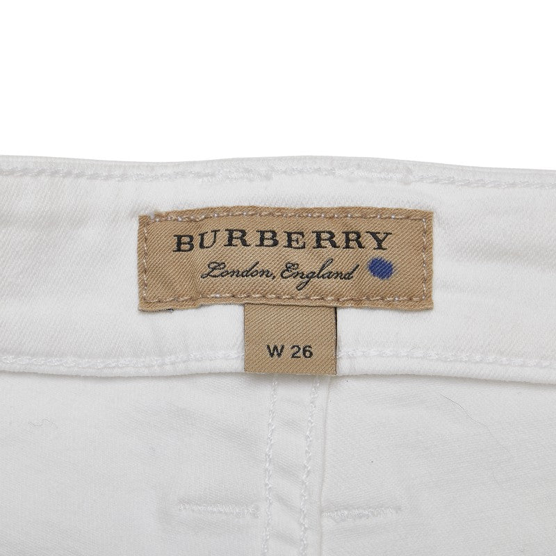 バーバリー ショートパンツ ローライズ サイズ：W26 ホワイト コットン レディース BURBERRY 【中古】