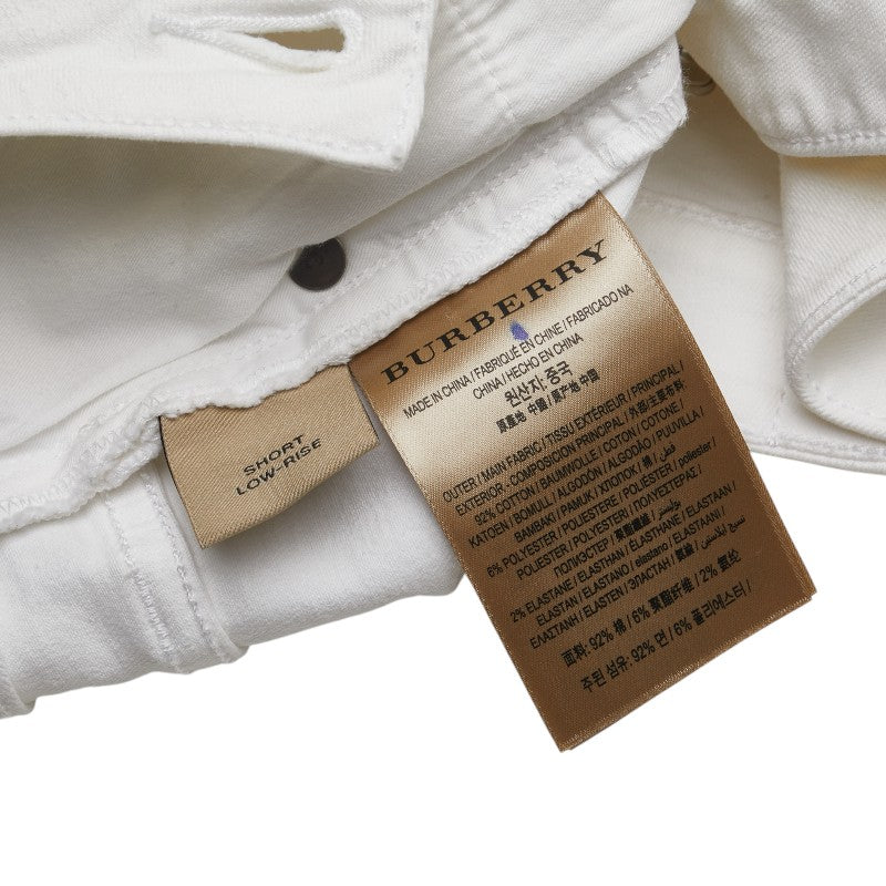 バーバリー ショートパンツ ローライズ サイズ：W26 ホワイト コットン レディース BURBERRY 【中古】