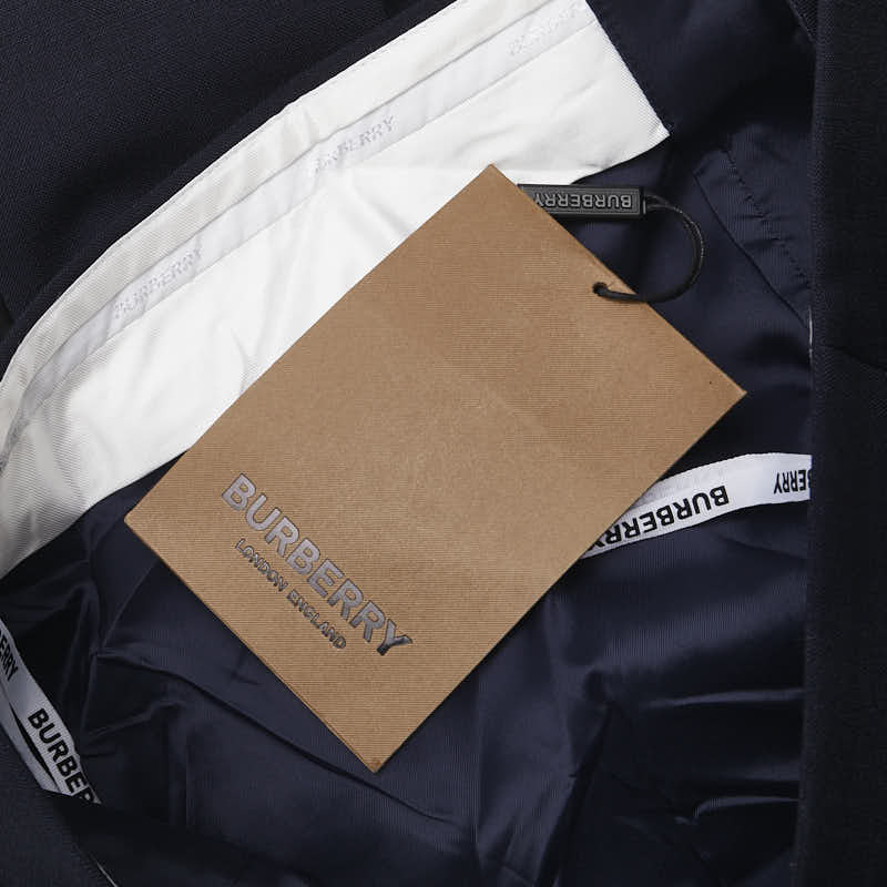 バーバリー サイドライン パンツ スラックス サイズ：38 ネイビー ブラック ウール モヘヤ レディース BURBERRY 【中古】
