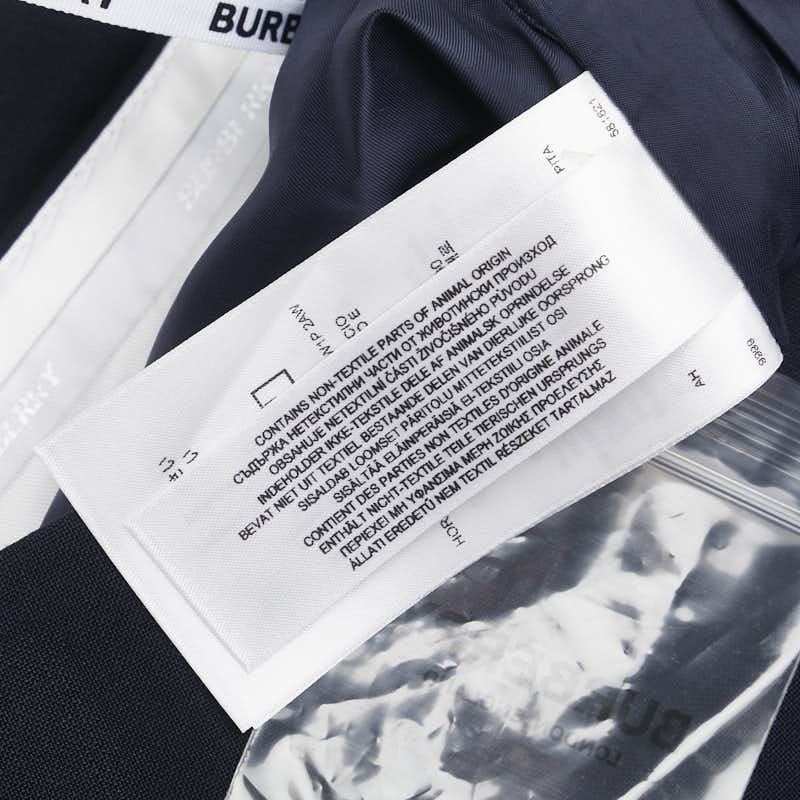 バーバリー サイドライン パンツ スラックス サイズ：38 ネイビー ブラック ウール モヘヤ レディース BURBERRY 【中古】
