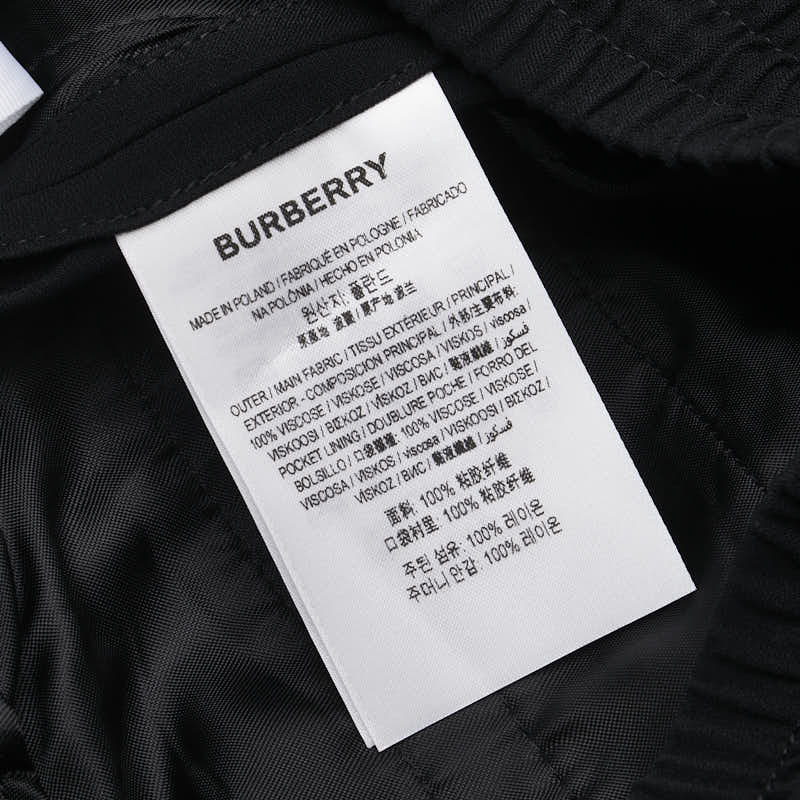 バーバリー TBロゴ パンツ サイズ：38 ブラック ビスコース レディース BURBERRY 【中古】