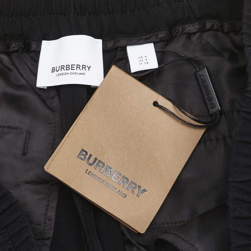 バーバリー TBロゴ パンツ サイズ：38 ブラック ビスコース レディース BURBERRY 【中古】
