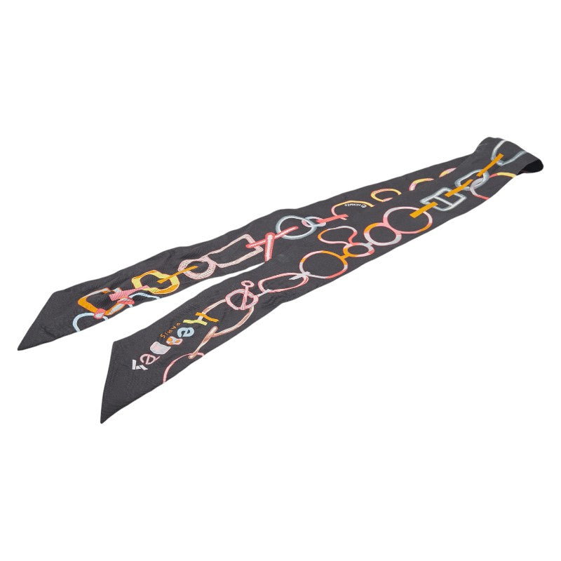 エルメス ツイリー Do Re Boucles ドゥ レ ブックル スカーフ ブラック マルチカラー シルク レディース HERMES 【中古】