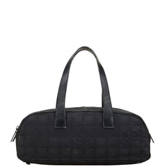 シャネル ニュートラベルライン ココマーク ミニボストンバッグ ハンドバッグ ブラック ナイロン レザー レディース CHANEL 【中古】