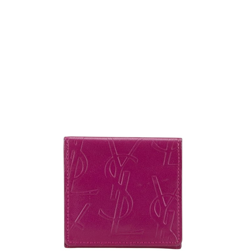 サンローラン YSLロゴ コインケース パープル レザー レディース SAINT LAURENT 【中古】