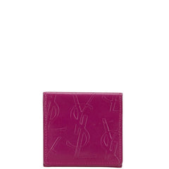 サンローラン YSLロゴ コインケース パープル レザー レディース SAINT LAURENT 【中古】