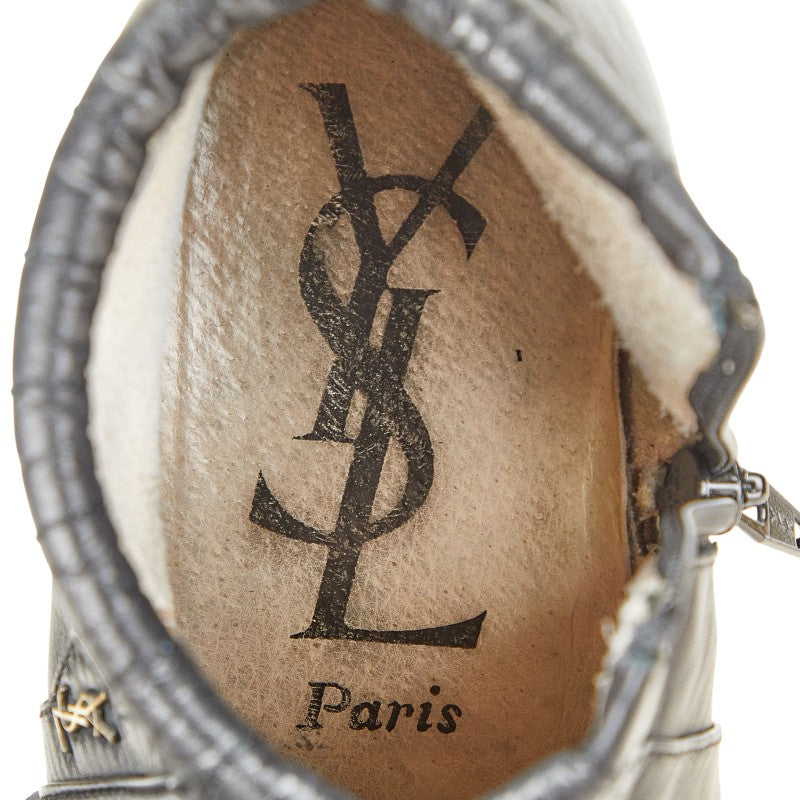 サンローラン YSL ブーツ ショートブーツ サイズ：24 ブラック レザー レディース SAINT LAURENT 【中古】