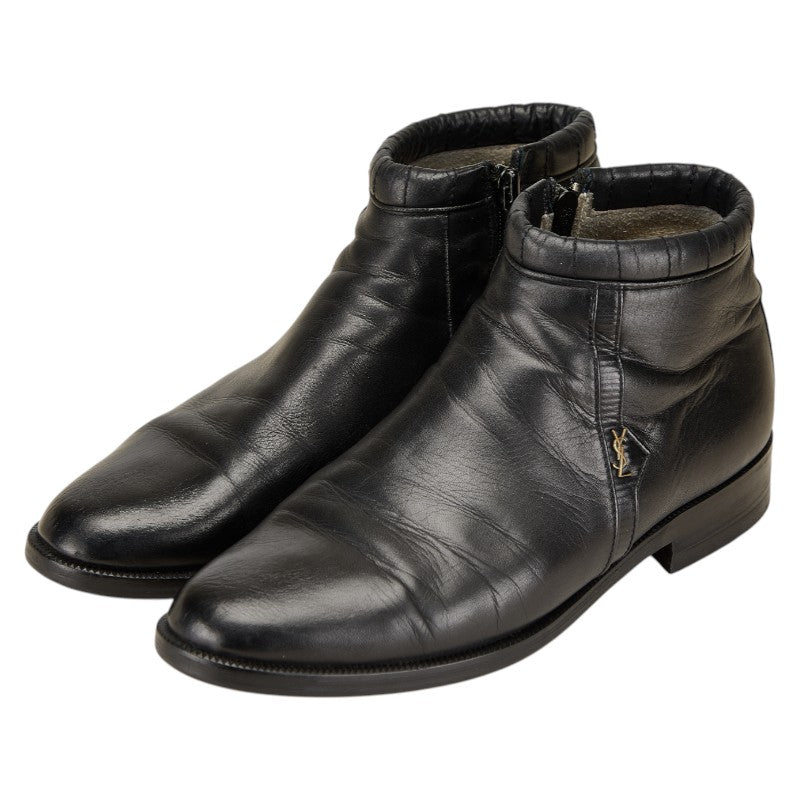 サンローラン YSL ブーツ ショートブーツ サイズ：24 ブラック レザー レディース SAINT LAURENT 【中古】