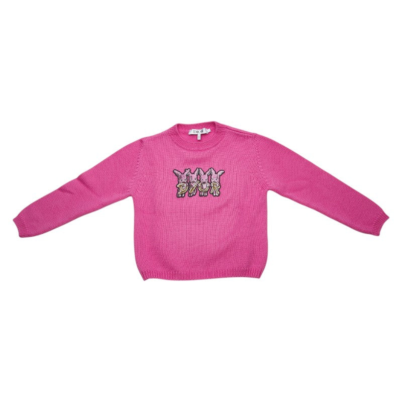 ディオール ロゴ セーター ニット サイズ：8 ピンク ウール レディース Dior 【中古】