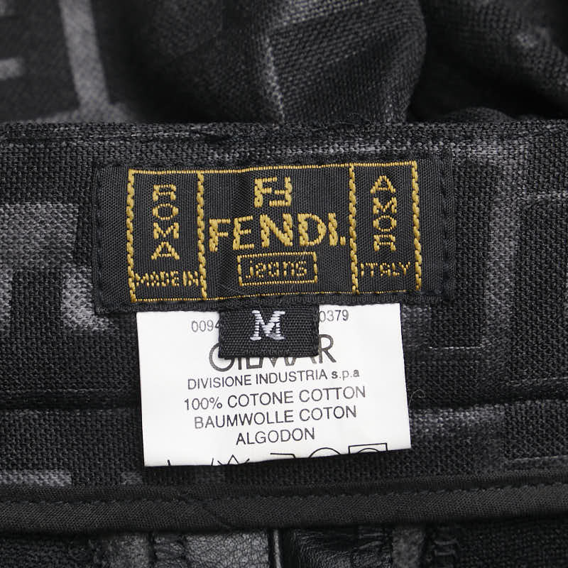 フェンディ ズッカ ジャケット ノースリーブ パンツ セットアップ サイズ：M ブラック コットン レザー レディース FENDI 【中古】