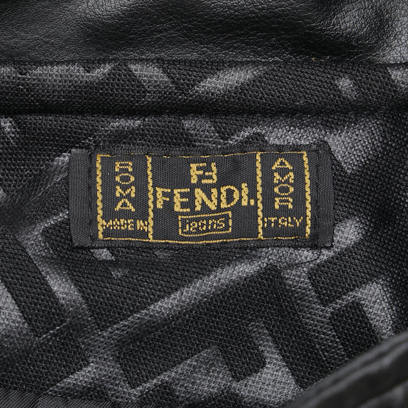 フェンディ ズッカ ジャケット ノースリーブ パンツ セットアップ サイズ：M ブラック コットン レザー レディース FENDI 【中古】
