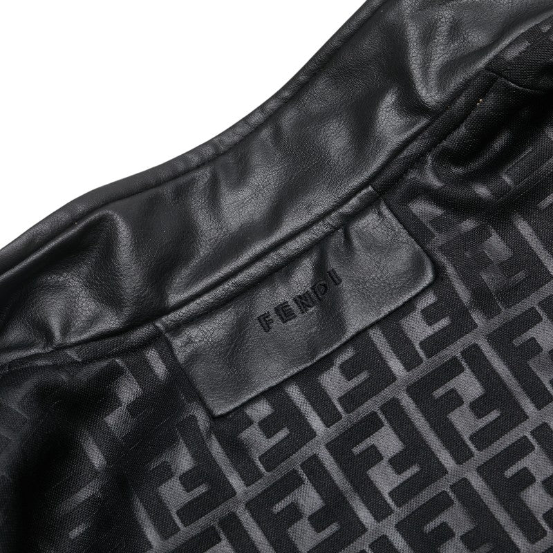 フェンディ ズッカ ジャケット ノースリーブ パンツ セットアップ サイズ：M ブラック コットン レザー レディース FENDI 【中古】