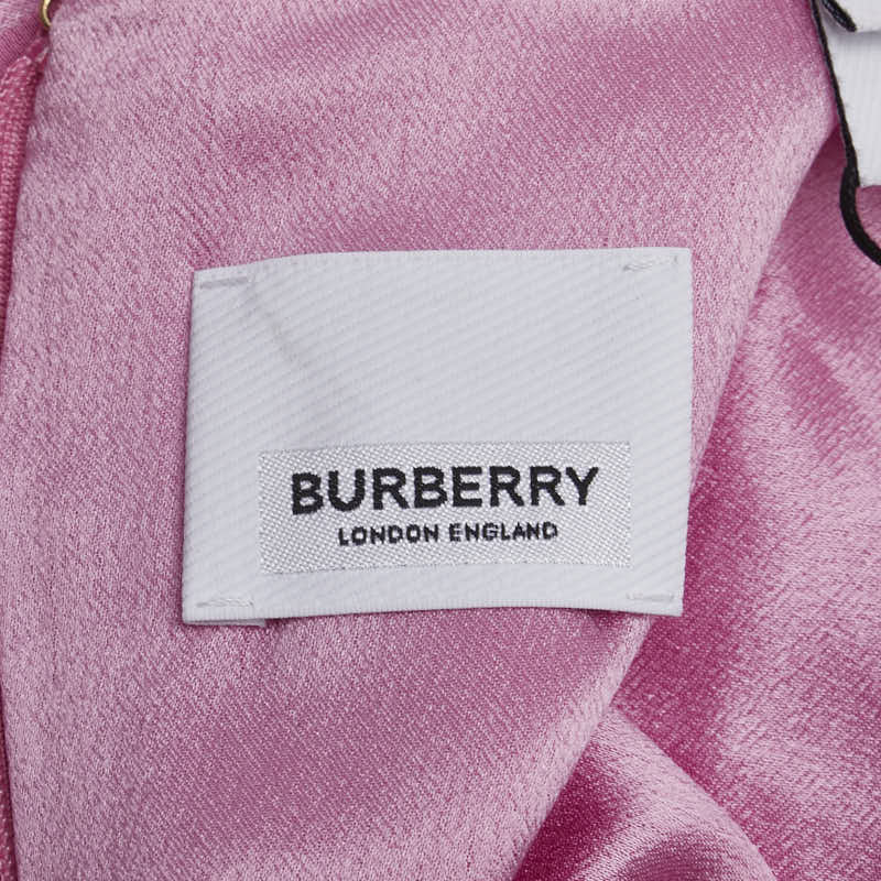 バーバリー Cape Sleeve Silk Dress ワンピース サイズ：38 8047248 ピンク シルク レディース BURBERRY 【中古】