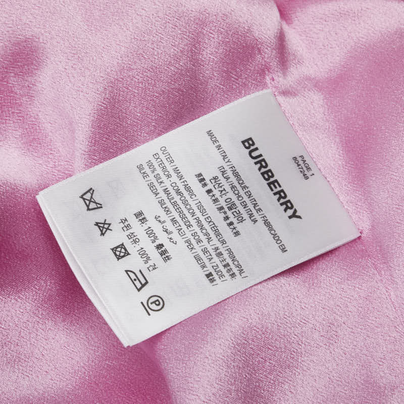 バーバリー Cape Sleeve Silk Dress ワンピース サイズ：38 8047248 ピンク シルク レディース BURBERRY 【中古】