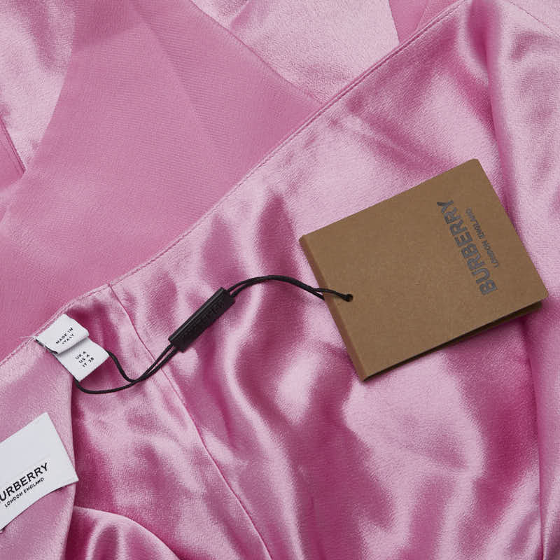 バーバリー Cape Sleeve Silk Dress ワンピース サイズ：38 8047248 ピンク シルク レディース BURBERRY 【中古】