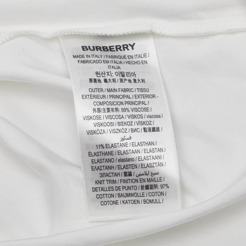 バーバリー フレアスリーブ トップス カットソー サイズ：XS ホワイト ポリウレタン ビスコース レディース BURBERRY 【中古】