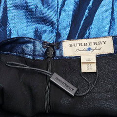 バーバリー スカート フレアスカート サイズ：38 メタリックブルー シルク 金属繊維 レディース BURBERRY 【中古】