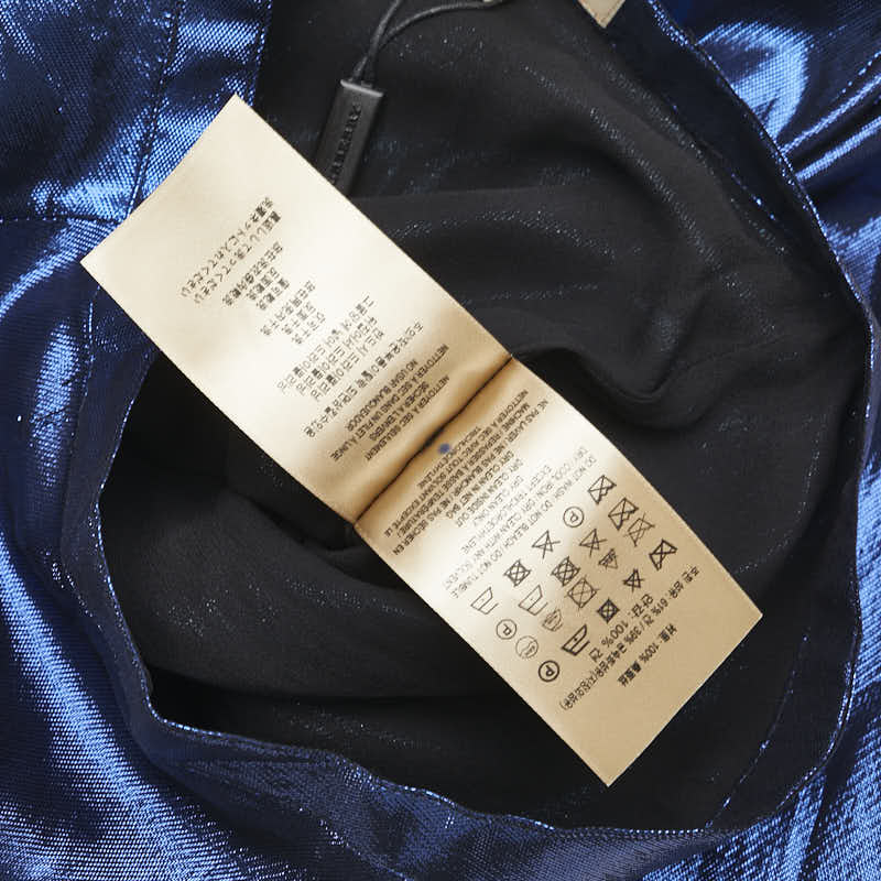 バーバリー スカート フレアスカート サイズ：38 メタリックブルー シルク 金属繊維 レディース BURBERRY 【中古】