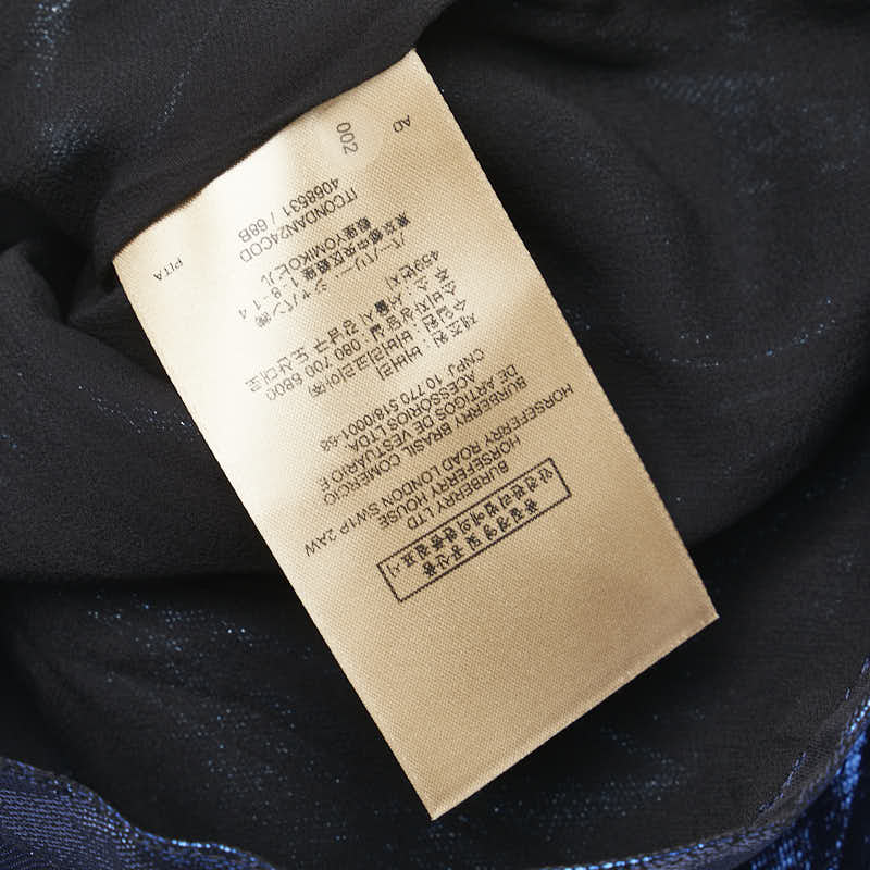 バーバリー スカート フレアスカート サイズ：38 メタリックブルー シルク 金属繊維 レディース BURBERRY 【中古】