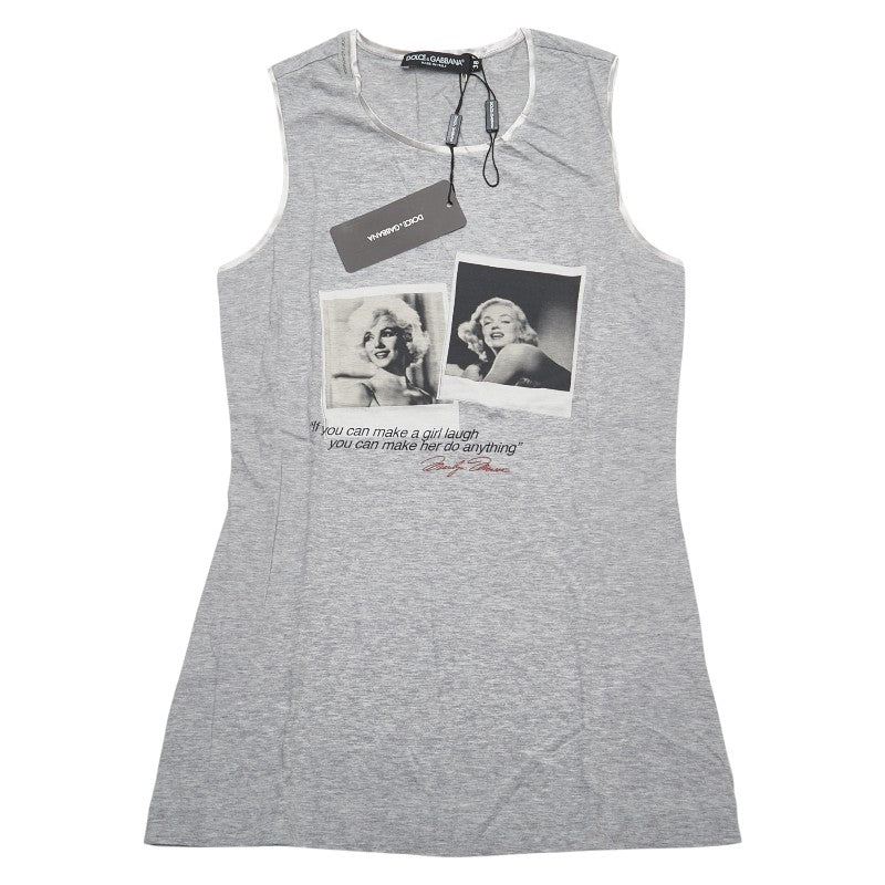 ドルチェアンドガッバーナ マリリンモンロー タンクトップ サイズ：38 グレー マルチカラー コットン レディース DOLCE&GABBANA 【中古】