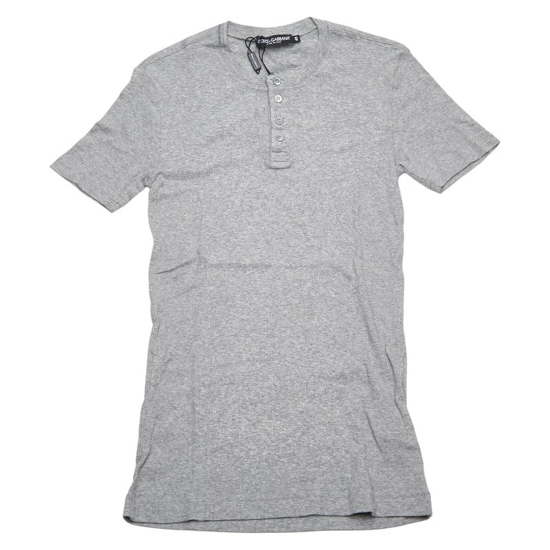 ドルチェアンドガッバーナ ヘンリーネック Tシャツ サイズ:48 グレー コットン メンズ DOLCE&GABBANA 【中古】