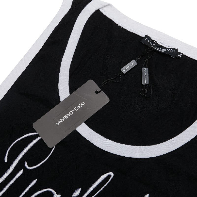 ドルチェアンドガッバーナ タンクトップ サイズ：52 ブラック グレー コットン レディース DOLCE&GABBANA 【中古】