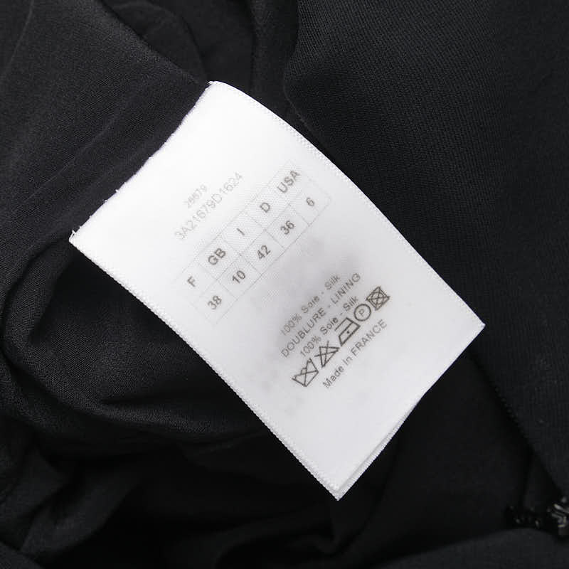 ディオール ワンピース サイズ:38 ブラック ホワイト シルク レディース Dior 【中古】