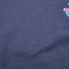 ルイ ヴィトン 23SS バタフライ エンブロイダリー スウェットトレーナー 裏起毛 サイズ：L ネイビー マルチカラー コットン メンズ LOUIS VUITTON 【中古】