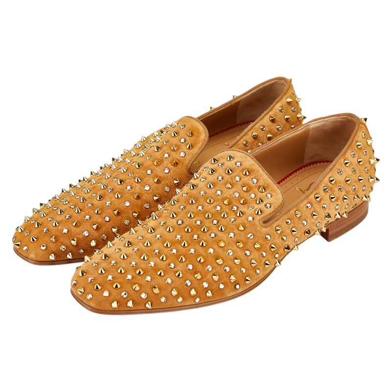 クリスチャンルブタン スタッズ ローファー オペラシューズ サイズ:44 ブラウン スウェード メンズ Christian Louboutin 【中古】