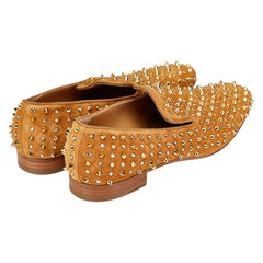 クリスチャンルブタン スタッズ ローファー オペラシューズ サイズ:44 ブラウン スウェード メンズ Christian Louboutin 【中古】