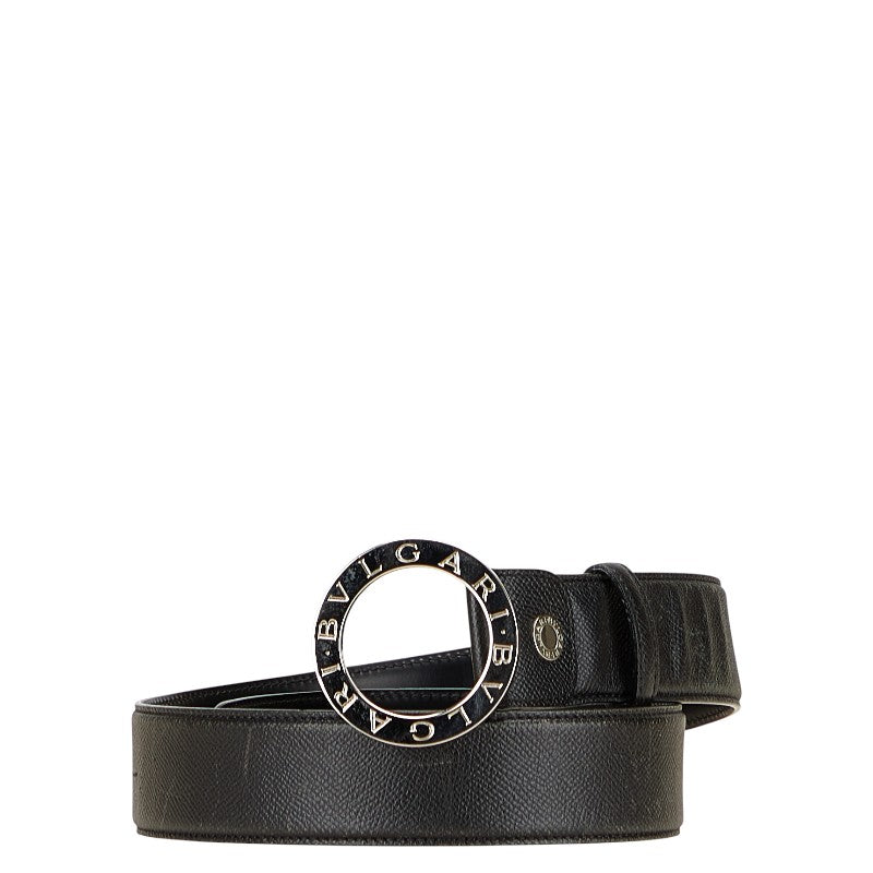 ブルガリ ブルガリブルガリ ベルト ブラック シルバー レザー メンズ BVLGARI 【中古】