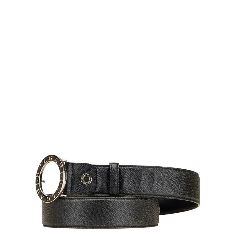 ブルガリ ブルガリブルガリ ベルト ブラック シルバー レザー メンズ BVLGARI 【中古】