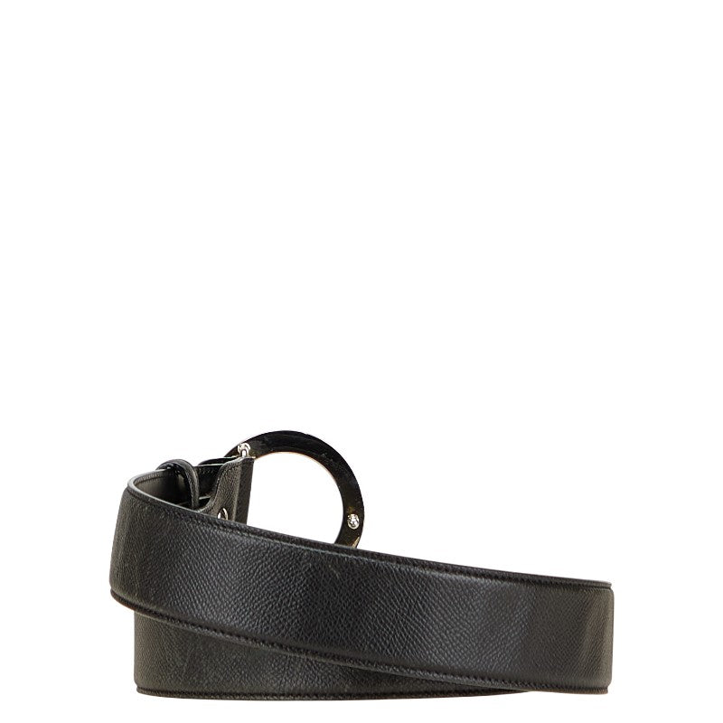 ブルガリ ブルガリブルガリ ベルト ブラック シルバー レザー メンズ BVLGARI 【中古】