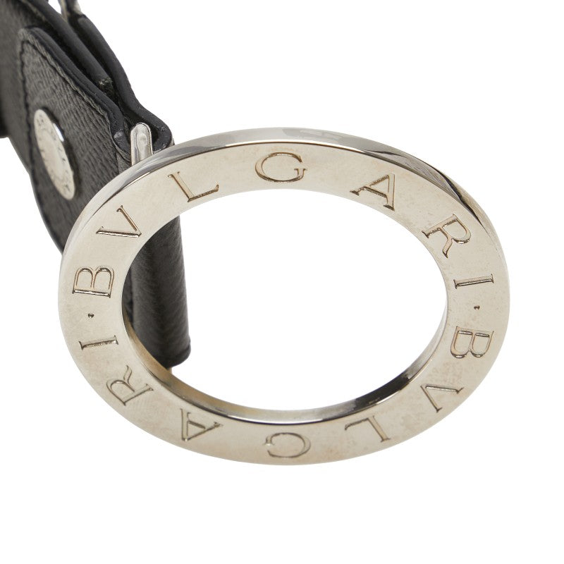 ブルガリ ブルガリブルガリ ベルト ブラック シルバー レザー メンズ BVLGARI 【中古】