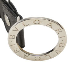 ブルガリ ブルガリブルガリ ベルト ブラック シルバー レザー メンズ BVLGARI 【中古】