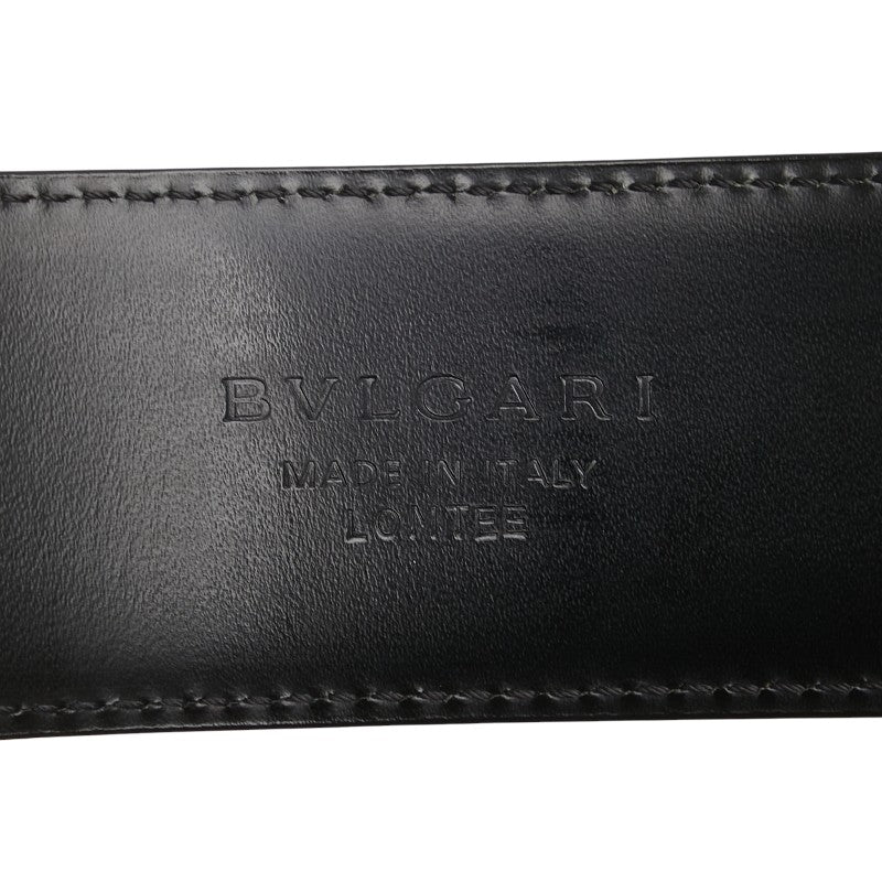 ブルガリ ブルガリブルガリ ベルト ブラック シルバー レザー メンズ BVLGARI 【中古】