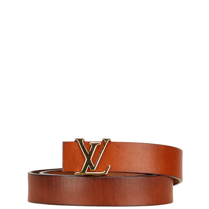 ルイ ヴィトン サンチュール イニシアル ベルト 85/34 M6903 ブラウン ゴールド レザー メッキ レディース LOUIS VUITTON 【中古】