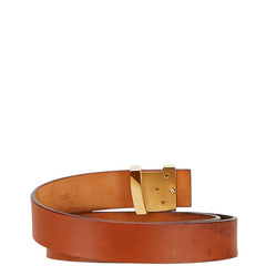 ルイ ヴィトン サンチュール イニシアル ベルト 85/34 M6903 ブラウン ゴールド レザー メッキ レディース LOUIS VUITTON 【中古】