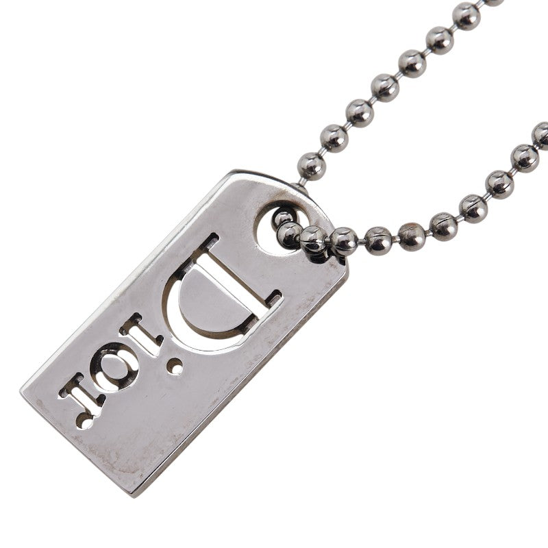 ディオール Diorロゴ プレート ボールチェーン ネックレス シルバー メタル レディース Dior 【中古】