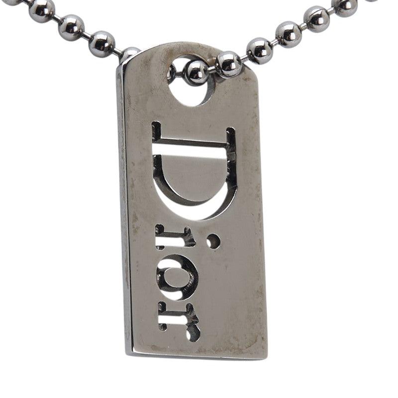 ディオール Diorロゴ プレート ボールチェーン ネックレス シルバー メタル レディース Dior 【中古】