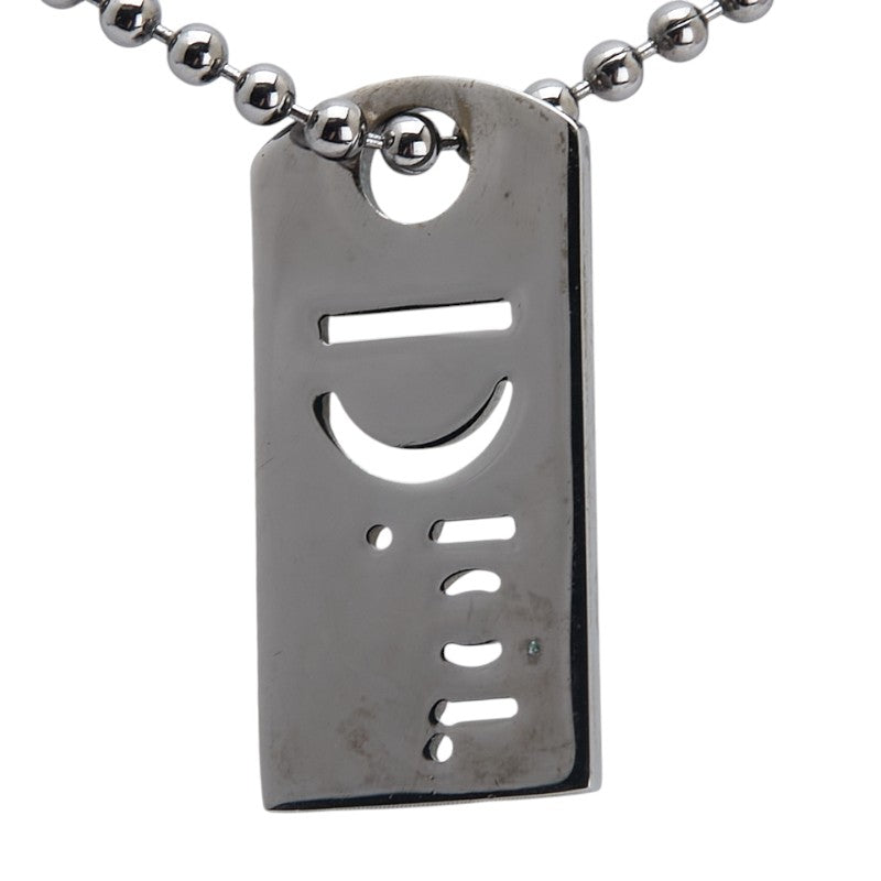 ディオール Diorロゴ プレート ボールチェーン ネックレス シルバー メタル レディース Dior 【中古】