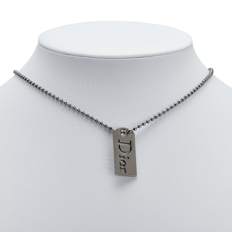 ディオール Diorロゴ プレート ボールチェーン ネックレス シルバー メタル レディース Dior 【中古】