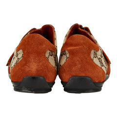 グッチ GGキャンバス ベルクロ スニーカー サイズ:39 121830 ベージュ オレンジ キャンバス スウェード レディース GUCCI 【中古】