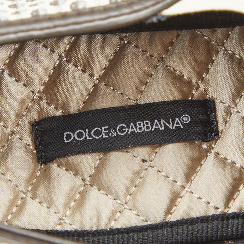 ドルチェアンドガッバーナ 総柄 シューズ スリッポン サイズ：7.5 ベージュブラウン キャンバス メンズ DOLCE&GABBANA 【中古】